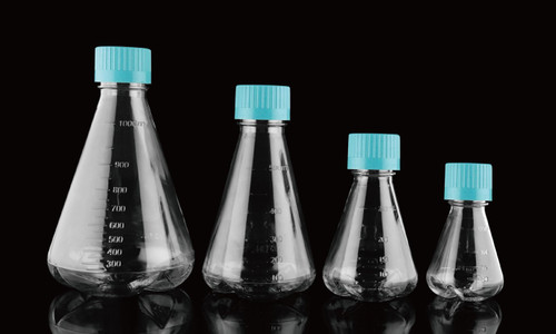 1000ml erlenmeyer flask vent cap baffled bottom polycarbonate sterile 